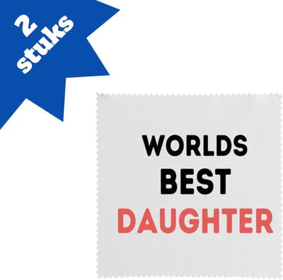 Akyol - worlds best daughter brillendoekjes - Dochter - de beste dochter - verjaardagscadeau - verjaardag - cadeau - cadeautje voor dochter - dochter artikelen - kado - geschenk - gift - 17,8 bij 17,8 cm - 2 stuks