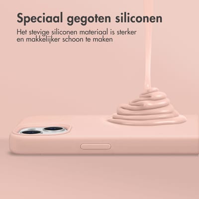 Accezz Hoesje - Geschikt voor Apple iPhone 16 - Liquid Silicone Backcover geschikt voor MagSafe - Roze