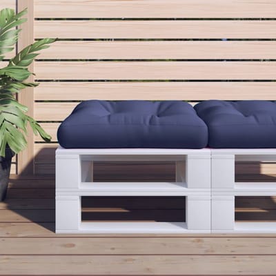 vidaXL - Palletkussen - 60x60x12 - cm - stof - marineblauw