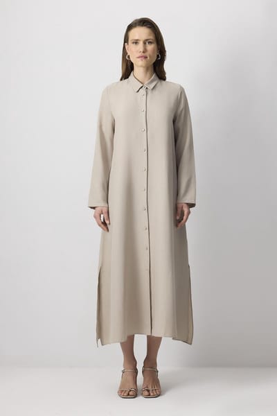 Touché Privé - Maxi jurk met speciale textuur - Stone - Dames