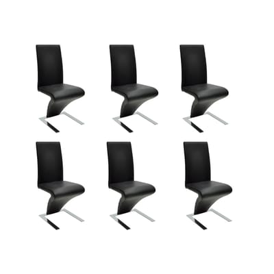 vidaXL - Eetkamerstoelen - 6 - st - kunstleer - zwart