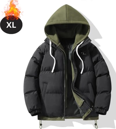 Livano Winterjas - Parka - Heren - Winter - Jas - Volwassen - Stijlvol - Met Capuchon - Gewatteerde Jas - Zwart - XL