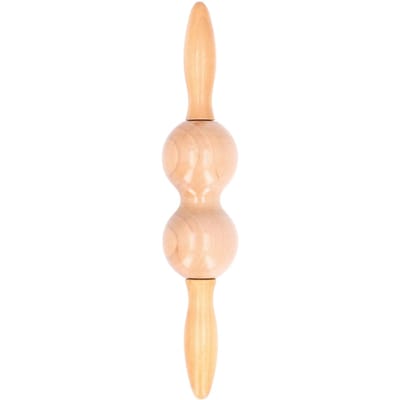 Houten Meridiaan Massager Rolstok Rug Taille Nek Schouder Wervelkolom Hout Massage Hamer Verlicht Lichaam beige