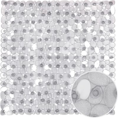 Antislip Douchemat voor Kinderen en Volwassenen - Vierkante PVC Badmat met Zuignappen - 54 x 54 cm - Grijs