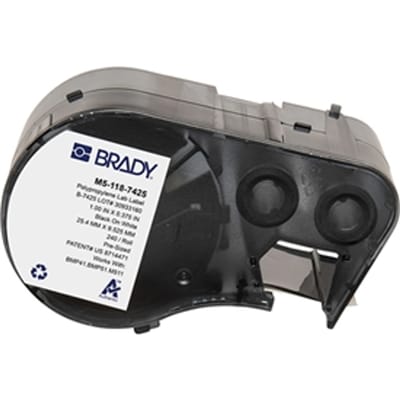 Brady M5-118-7425 polypropyleen labels zwart op wit | 9,53 mm x 25,4 mm (origineel)