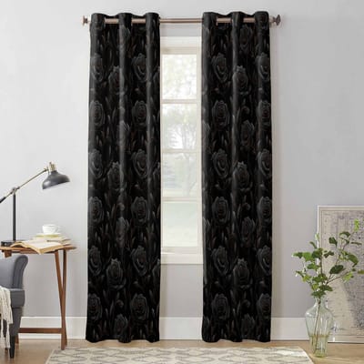Rozenbloemen Bladeren Raambekleding voor Woonkamer Luxe Slaapkamer Gordijn Keuken Jaloezieën Vitrages Gordijnen 135W x 60H(cm) x1