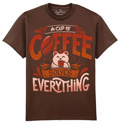 A Cup Of Coffee Solves Everything The Coloured House T-shirt XXL
