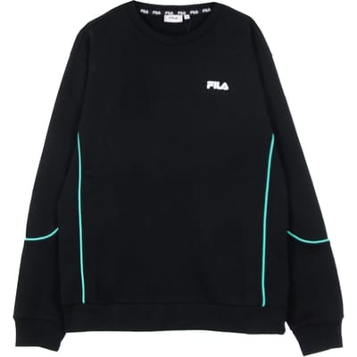 Adil Crew Sweat Lichtgewicht herensweatshirt met ronde hals, zwart