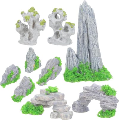 Miniatuur Tuindecoratie - Landschapsornamenten - Decoratief Gebruik - Weerbestendig Ontwerp - 18 Millimeter Hoog - Meerkleurig