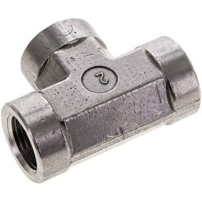 T-koppeling 1/2" NPT Binnendraad RVS Hoge druk 210 bar (2950.5psi)