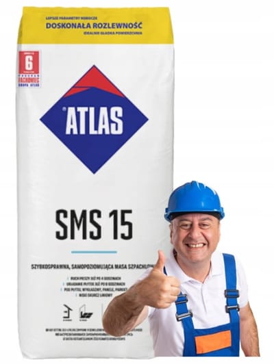 Atlas SMS15 - Zelfnivellerende Vulstof - 25 kg - Snelle Verharding - Geschikt voor Vochtige Ruimtes