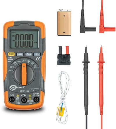 Professionele digitale multimeter voor AC/DC met 600 V, weerstand, capaciteit, frequentie, werkcyclus, temperatuur en diodetest