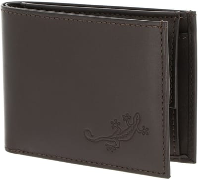 oxmox Leren portemonnee Leather RFID Protect Pocketbörse Lizard 2.0 Embossed Brown donkerbruin