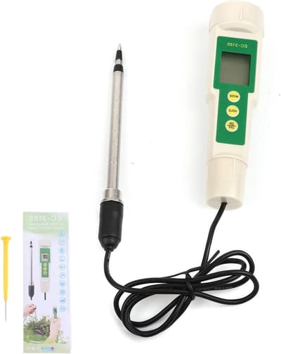 Bodem Tester - Zoutmeter EC - Planten Verzorgen - Draagbaar Ontwerp - 25 x 12 x 8 cm - Grijs