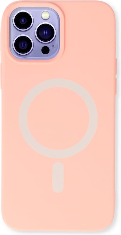Casemania Hoesje Geschikt voor Apple iPhone 14 Pro - Roze - Magnetische Siliconen Back Cover
