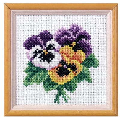 Borduurpakket - Voorgedrukt - Viooltjes