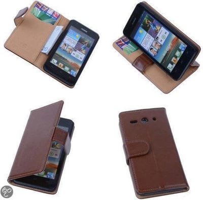 PU Leder Bruin Hoesje Huawei Ascend Y530 Book/Wallet Case/Cover