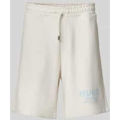 Sweatshorts met labelprint, model 'Nomario'