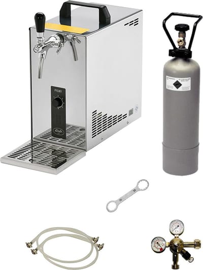 Complete Set - Biertap PYGMY 25, 1-kraan, 35 liter/uur - Droogkoeler - Bierkoeler - zonder Fustkoppeling