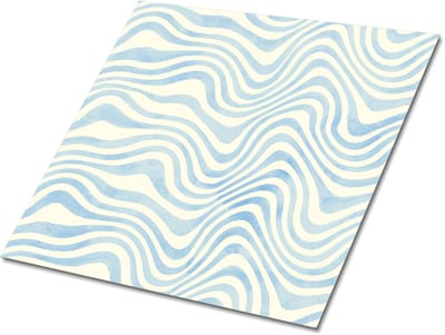 Tulup PVC Tegels - Abstracte Golven Vinyl Tegels - 30 cm x 30 cm - Blauw Vloer Tegels PVC - 9 stuks - Vinyl Vloer Tegels - Geometrisch Plaktegels - Zelfklevende PVC Tegels - Plaktegels keuken en Badkamer