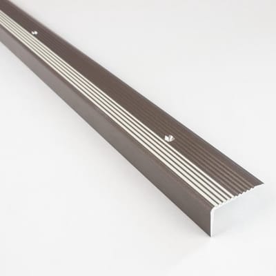 Trapneusprofiel - Traprand Bescherming - Veiligheid Verhoging - Aluminium Geanodiseerd - 1 Meter - Donkergrijs