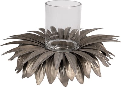 Clayre & Eef Waxinelichthouder Bloem Ø 41x20 cm Goudkleurig IJzer