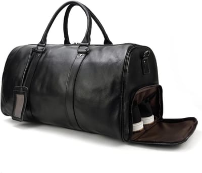 Stijlvolle Vintage Leren Reisbag met Schoencompartiment, Ideaal voor Weekendtrips en Sportactiviteiten voor Mannen en Vrouwen
