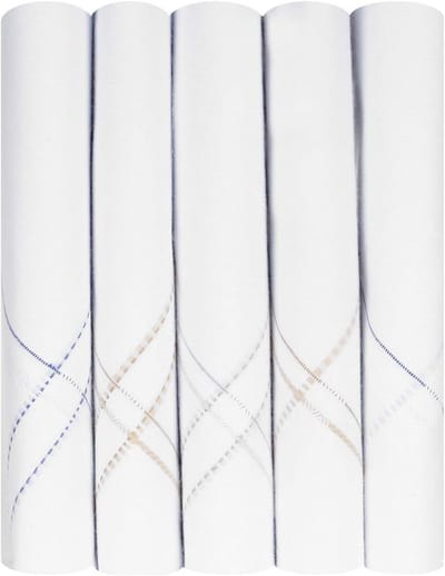 Heren Zakdoeken - Zakdoek Set - Dagelijks Gebruik - Huidvriendelijk Katoen - 46 x 46 cm - Wit