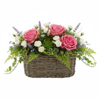 Van der Leeden Plantenmand Klassiek - bruin - rechthoek - 50 x 20 x 20 cm - rotan - gevlochten riet - mand - opbergen
