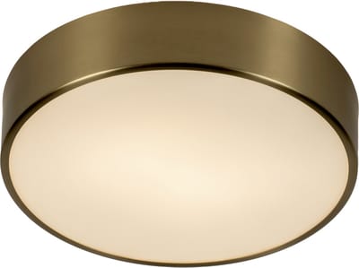 Lumidora Plafondlamp 74718 - Plafonniere - OLYMPIA - 2 Lichts - E14 - Wit - Goud - Messing (kleur) - Metaal - Badkamerlamp - IP44 - ⌀ 26 cm