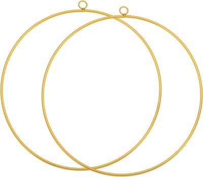 2x Metalen Hoepel Rond 25cm Goudkleurig - Ideaal voor Dromenvangers, Woondecoratie en Knutselprojecten