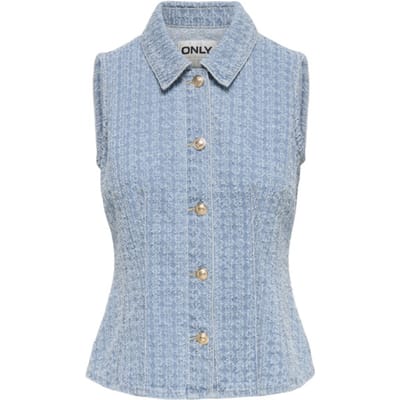 ONLY - ONLTYLAR S/L DNM BOUCLE WAISTCOAT - Meisjes - Vesten