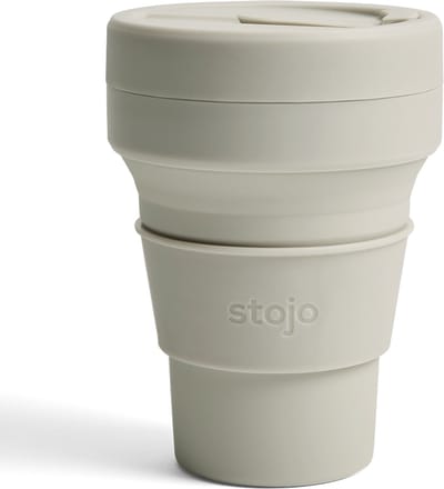 STOJO - Opvouwbare Beker - To Go - Oat - Haver - 355ml (12oz) - Herbruikbaar