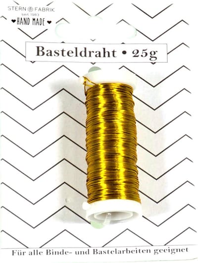 Stern Fabrik Binddraad/wikkeldraad - op rol - goud - 50 m x 0,35 mm - hobbydraad/bloemendraad