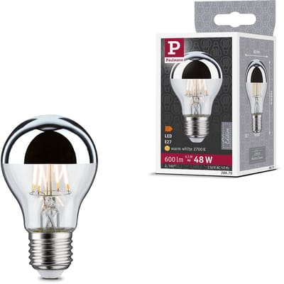 Modern Classic Edition Standaard 230 V LED-gloeilamp Kopspiegel E27 600lm 6,5W 2700K Kopspiegel zilver