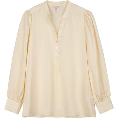 EsQualo Blouse V-neck Sateen Off White Größe: 36 | Longsleeves Outlet | Damen | Weiß