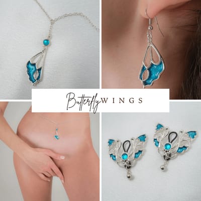 Sylvie Monthulé - Set 3 Schmetterlingsflügel | Silber Größe XS