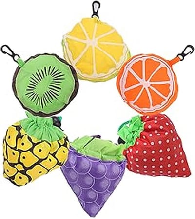 Vouwbare boodschappentas set van 6, creatieve en draagbare tas voor boodschappen, fruitopslag en dagelijks gebruik