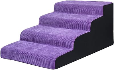 Huisdier Trappen - Hondenladder - Hulp bij Klimmen - Antislip Onderkant - 4 Treden - Lila