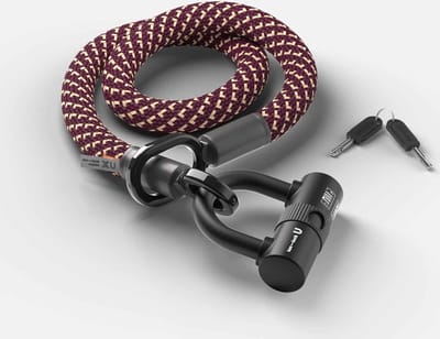 TEXLOCK eyelet - X lock - Fietsslot - ART2 - S - 80 cm - Rood