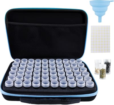 SnelShoppen - Seed Storage Box 60 Slots - Robuuste Zaad Organizer - Multifunctionele Opslag voor Bloemen en Groenten - Waterdicht en Lichtdicht EVA Ma