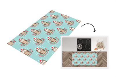 Keukenloper - Loper keuken - Patronen - Uil - Kerst - 120x60 cm - Keukenloper vinyl