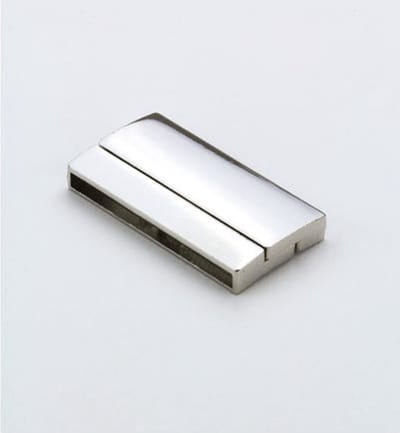 Magneetsluiting plat platinum 37x20 millimeter (gat 3x35mm) 1 Stuks