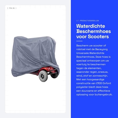 Dailygoods- Scooterhoes Waterdicht - Bescherming tegen Regen/Sneeuw/Wind - Geschikt voor Scooters tot 190x61x117cm - Lichtgewicht - Verstelbare Koord - Duurzaam 210D Oxford - Scooterbedekking