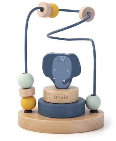 Trixie Houten Kralenframe - Mrs. Elephant - Houten Bead Maze - Educatief speelgoed - Voor Jongens & Meisjes - Olifant