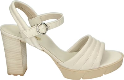 Paul Green - 7928 - Sandalen met hakDames Sandalen - Kleur: Wit/beige - Maat: 42