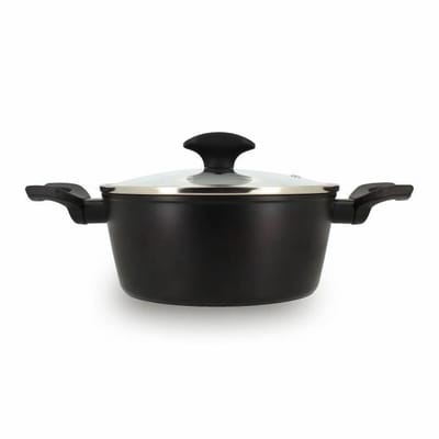 Dutch oven - MENASTYL - 6020646 - Gesmeed aluminium - 20 cm - Zwart - Geschikt voor alle warmtebronnen inclusief inductie