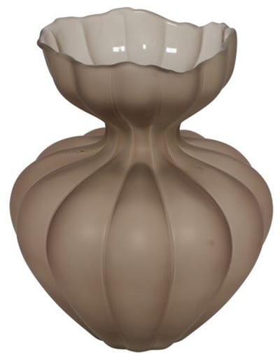Vaas Lenore | Taupe - Bruin | Transparant | Uniek Design | Mondgeblazen glas | L26xB26xH32CM