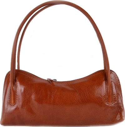 Giuliano klassieke handtas Lucie - Cognac - Dames - Made in Italy