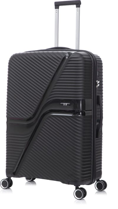 SB Travelbags Bagage koffer 75cm 4 dubbele wielen trolley - Zwart
